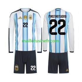 Maillot de Foot Argentine Franco Mastantuono 22 World Cup Domicile 2026 Manches Longues - Enfant